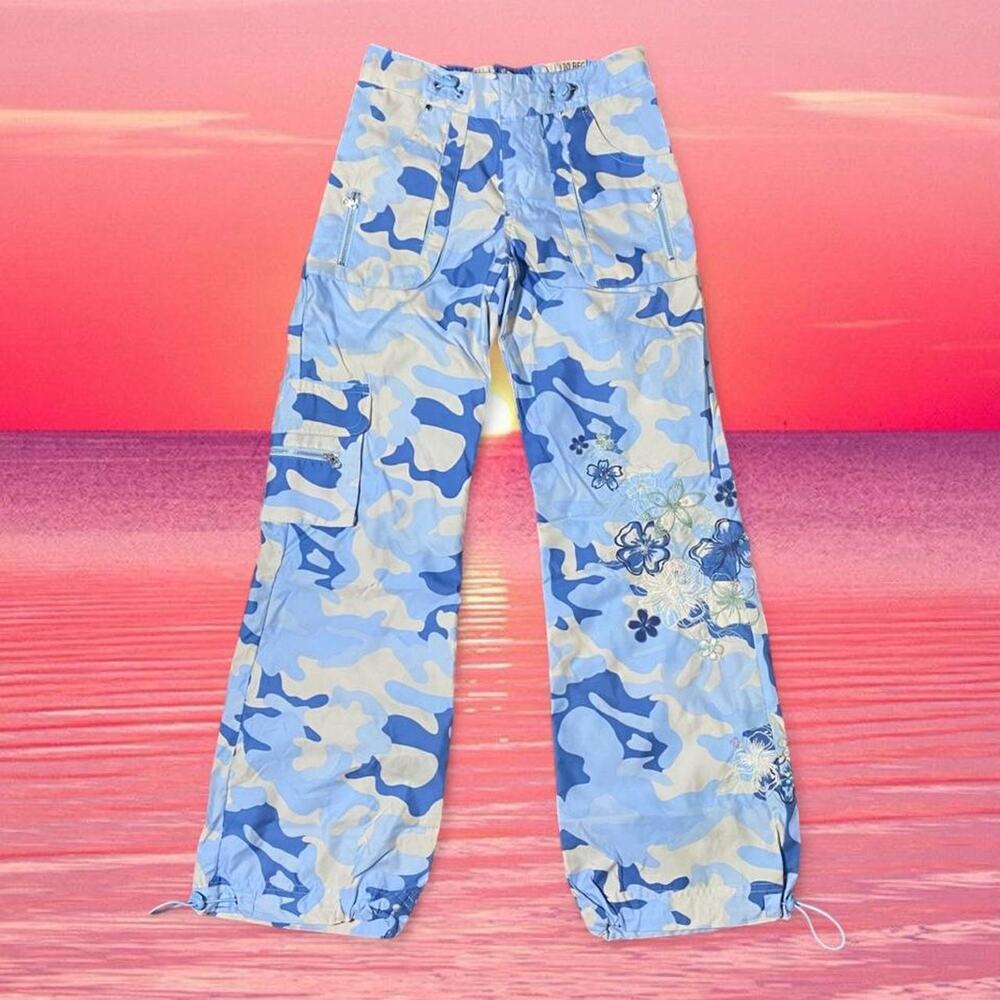 Vintage Deadstock Limited Too Embroidered Floral Camo Pants